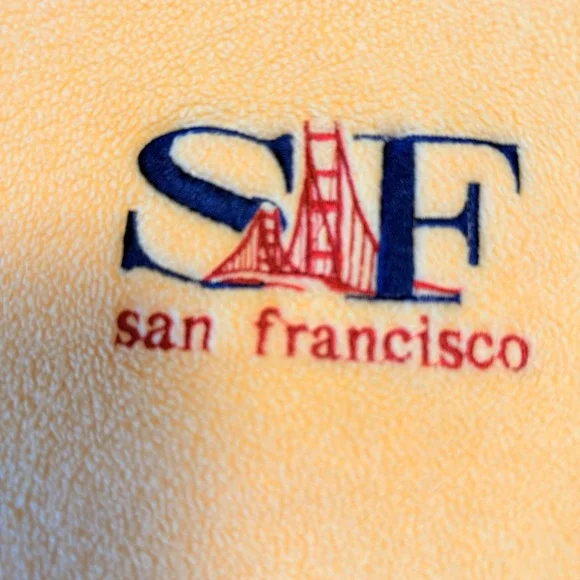 San Francisco Vintage Y2K Fleece Jacket Full Zip Embroidered Jacket Mens Sz L - Picture 4 of 9